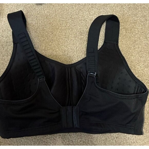 LIVI Active Plus Size 40D Black Gray Max Support Wicking Underwire Sports Bra - Picture 2 of 3